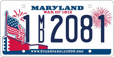 MD license plate 1MD2081