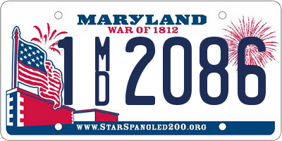 MD license plate 1MD2086