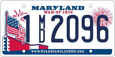 MD license plate 1MD2096