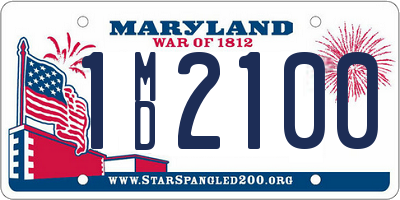 MD license plate 1MD2100