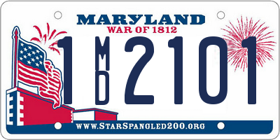 MD license plate 1MD2101