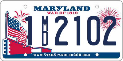 MD license plate 1MD2102