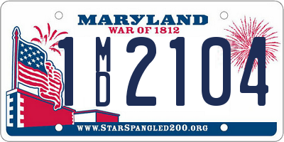 MD license plate 1MD2104