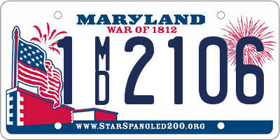 MD license plate 1MD2106