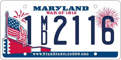 MD license plate 1MD2116