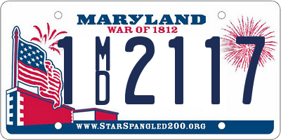 MD license plate 1MD2117