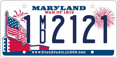 MD license plate 1MD2121