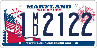 MD license plate 1MD2122
