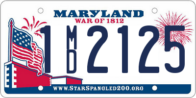 MD license plate 1MD2125