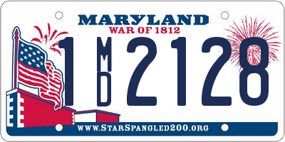 MD license plate 1MD2128