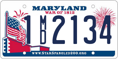 MD license plate 1MD2134