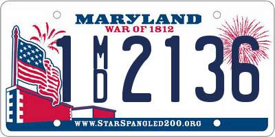 MD license plate 1MD2136