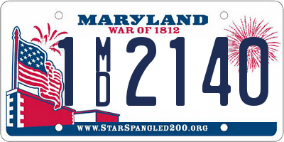 MD license plate 1MD2140