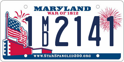 MD license plate 1MD2141