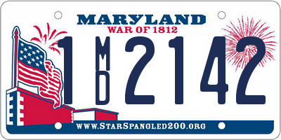 MD license plate 1MD2142