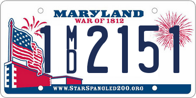 MD license plate 1MD2151