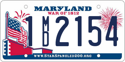 MD license plate 1MD2154