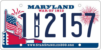 MD license plate 1MD2157