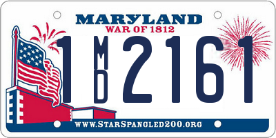 MD license plate 1MD2161