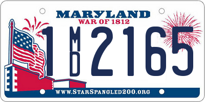 MD license plate 1MD2165