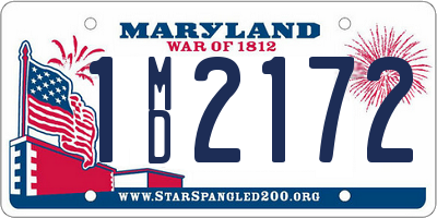 MD license plate 1MD2172