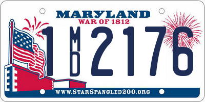 MD license plate 1MD2176