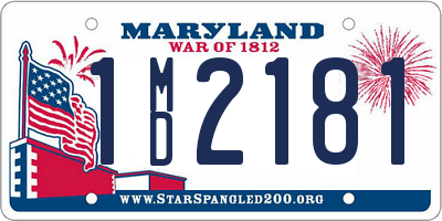 MD license plate 1MD2181