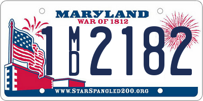 MD license plate 1MD2182