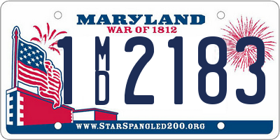 MD license plate 1MD2183