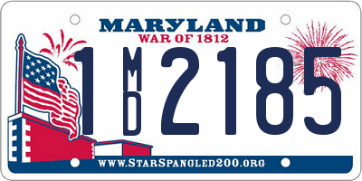 MD license plate 1MD2185