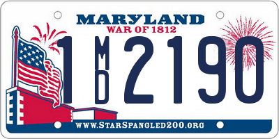 MD license plate 1MD2190