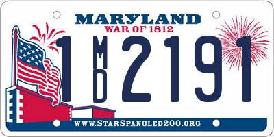 MD license plate 1MD2191