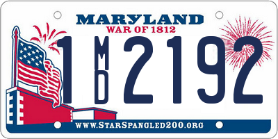 MD license plate 1MD2192