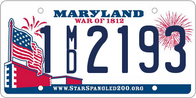 MD license plate 1MD2193