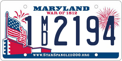 MD license plate 1MD2194