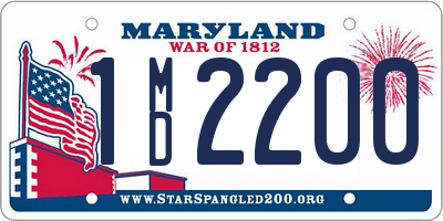 MD license plate 1MD2200