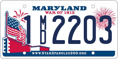 MD license plate 1MD2203
