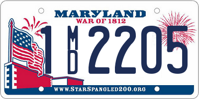 MD license plate 1MD2205