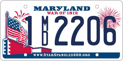 MD license plate 1MD2206