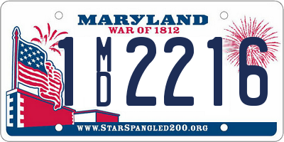 MD license plate 1MD2216