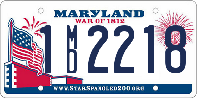 MD license plate 1MD2218