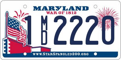 MD license plate 1MD2220