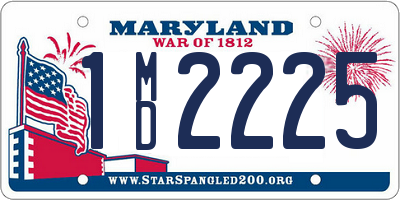 MD license plate 1MD2225