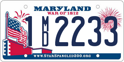 MD license plate 1MD2233