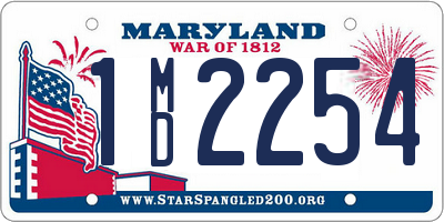 MD license plate 1MD2254