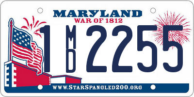 MD license plate 1MD2255