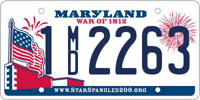 MD license plate 1MD2263