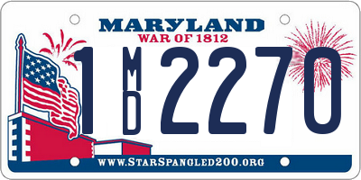 MD license plate 1MD2270