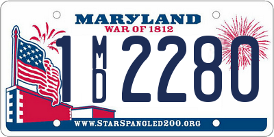 MD license plate 1MD2280