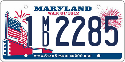 MD license plate 1MD2285